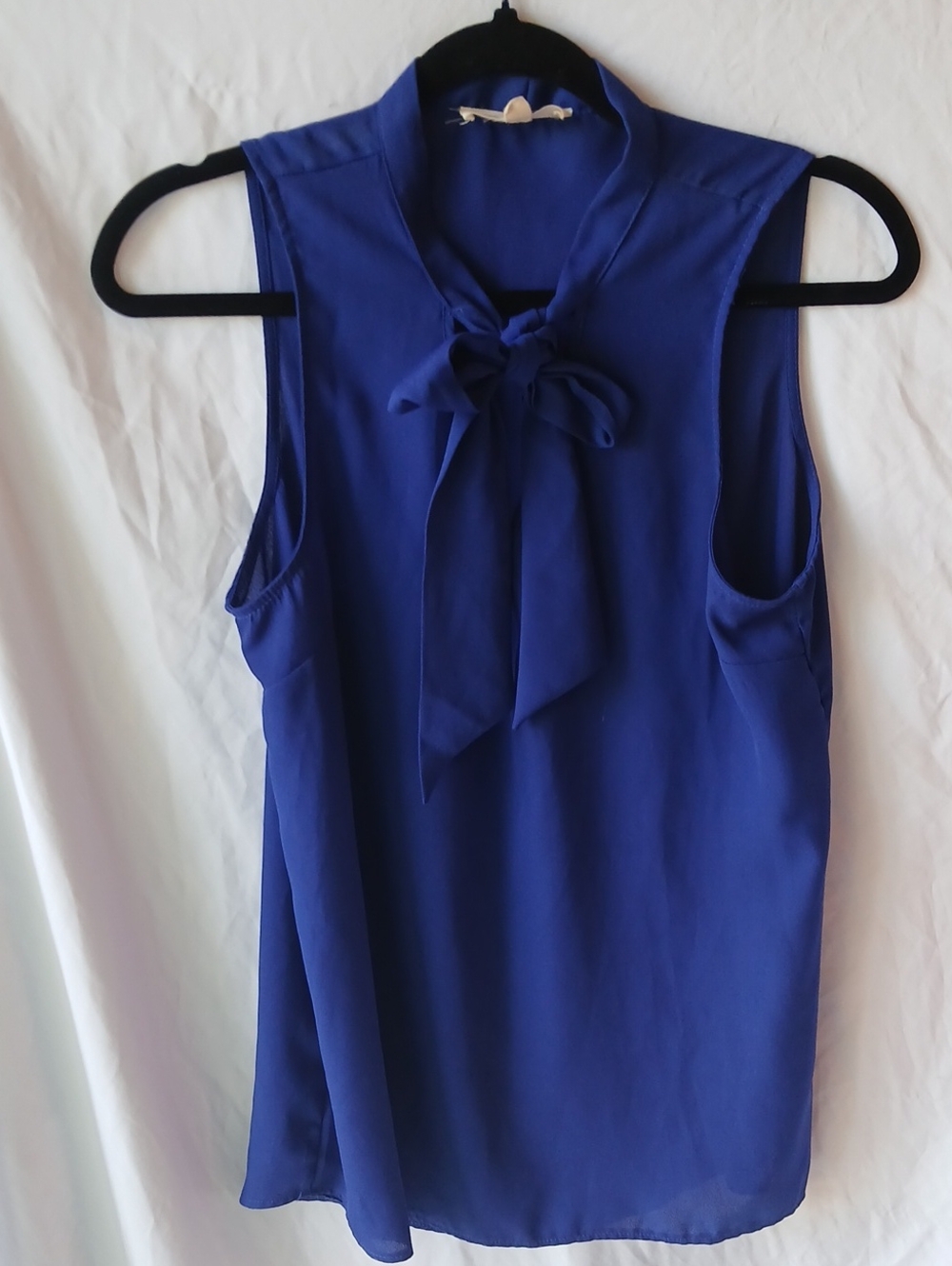 Pink Rose Royal Blue Sleeveless Bow Tie Camisole